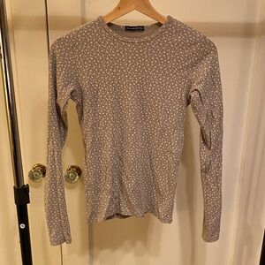 Brandy Melville Brown Floral Long Sleeve Tee